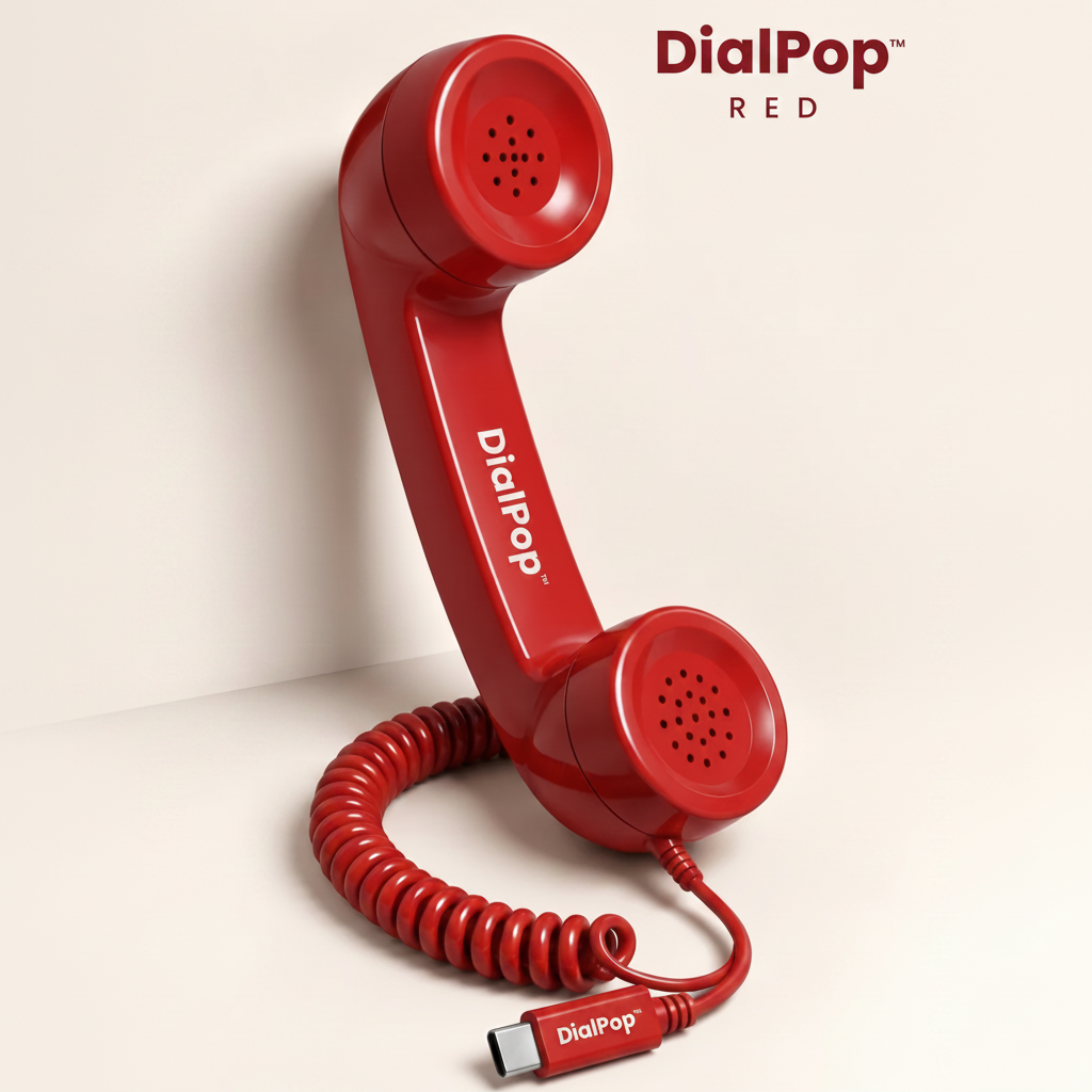 DialPop retro phone handset in red